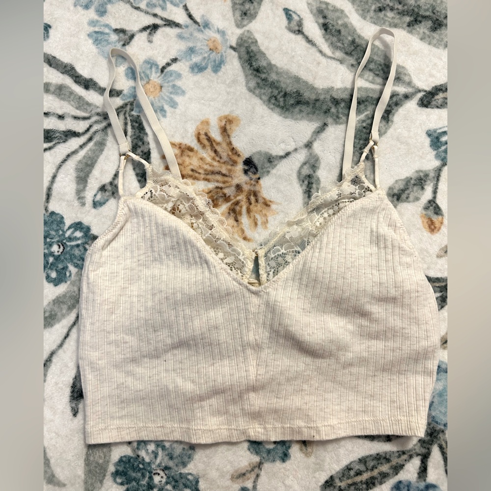 Aerie Soft Ivory Lace Bralette